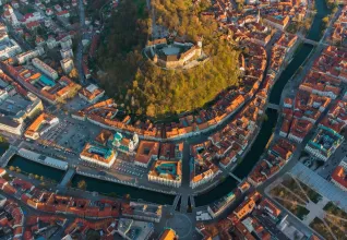 Château de Ljubljana en vue aérienne